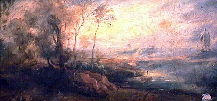 Paesaggio con cacciatori